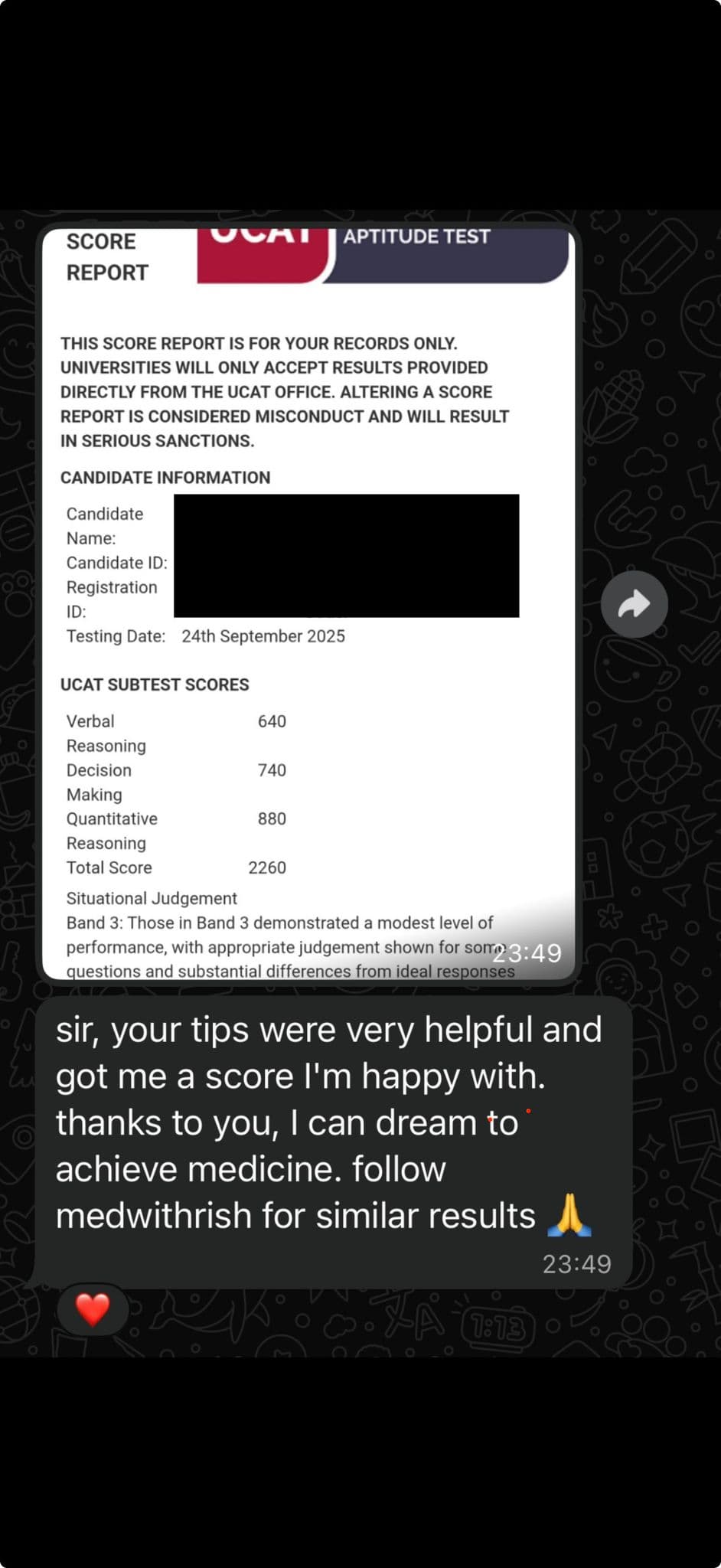 Student success story 1
